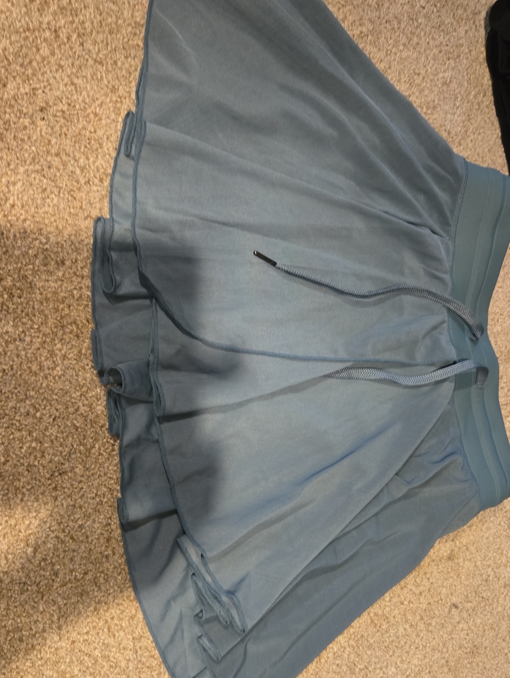 High Waist Draw String Contrast Mesh 2 In 1